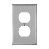 Enerlites 7721M mid-size duplex receptacle wall plate made of 430 stainless steel durable corrosion resistant design