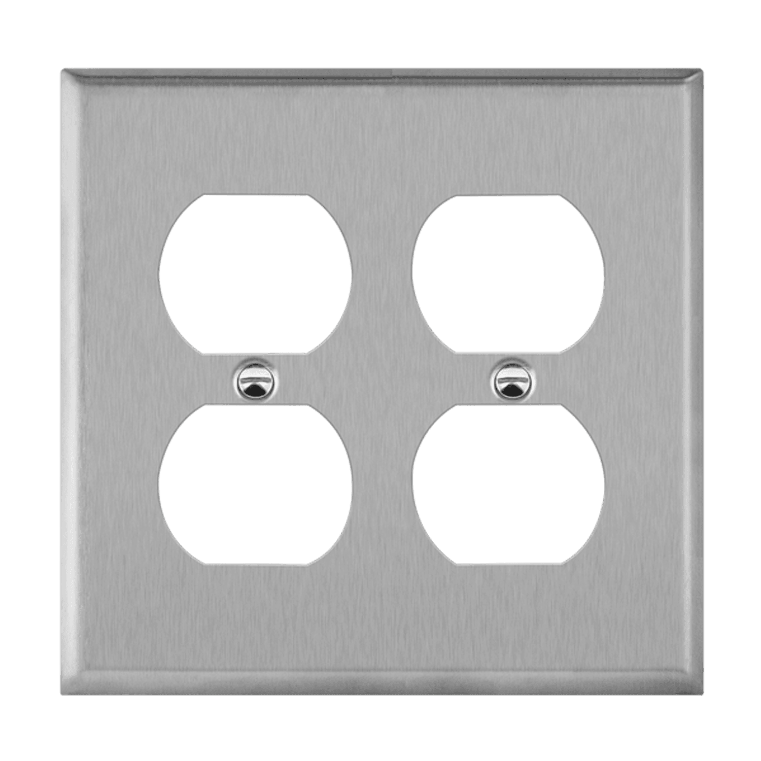 2-Gang Duplex Wall Plate | Mid-Size | Stainless Steel | Enerlites 7722M