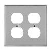 Enerlites 7722M two-gang duplex receptacle wall plate mid-size stainless steel corrosion resistant durable design