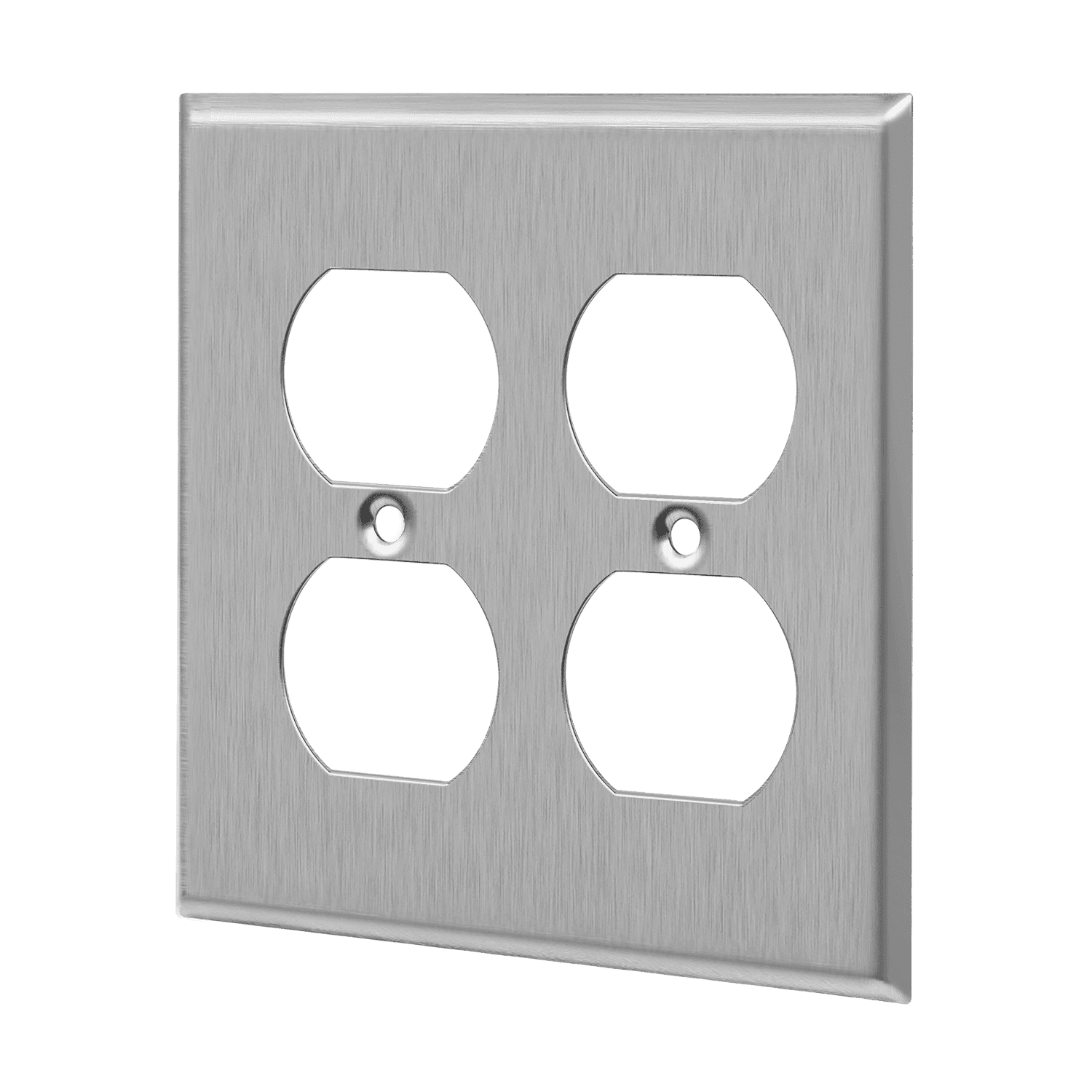 Enerlites 7722M two-gang duplex receptacle wall plate mid-size stainless steel corrosion resistant durable design