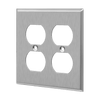 Enerlites 7722M two-gang duplex receptacle wall plate mid-size stainless steel corrosion resistant durable design