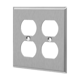 Enerlites 7722M two-gang duplex receptacle wall plate mid-size stainless steel corrosion resistant durable design