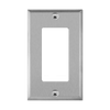 stainless steel decorator GFCI wall plate 1 gang mid size heavy duty