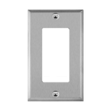 stainless steel decorator GFCI wall plate 1 gang mid size heavy duty