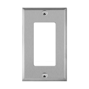 stainless steel decorator GFCI wall plate 1 gang mid size heavy duty - Available at Electrical Marketplace