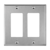 Enerlites 7732M two-gang decorator GFCI wall plate mid-size stainless steel corrosion resistant durable design