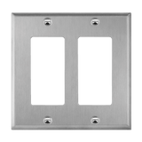 Enerlites 7732M two-gang decorator GFCI wall plate mid-size stainless steel corrosion resistant durable design