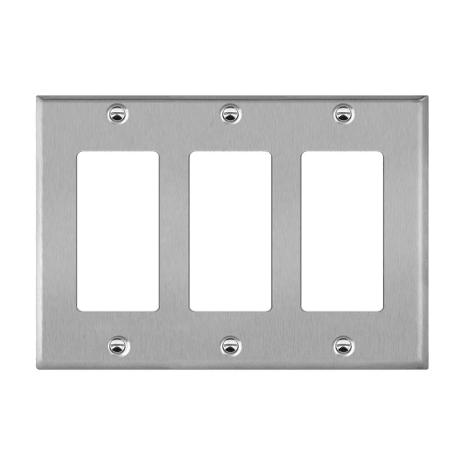 3-Gang Decorator Wall Plate | Mid-Size | Stainless Steel | Enerlites 7733M