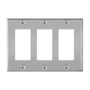 Enerlites 7733M three-gang decorator GFCI wall plate mid-size stainless steel corrosion resistant durable design