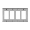 Enerlites 7734M four-gang decorator GFCI wall plate mid-size stainless steel corrosion resistant durable design