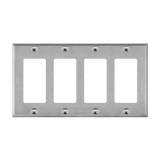 Enerlites 7734M four-gang decorator GFCI wall plate mid-size stainless steel corrosion resistant durable design