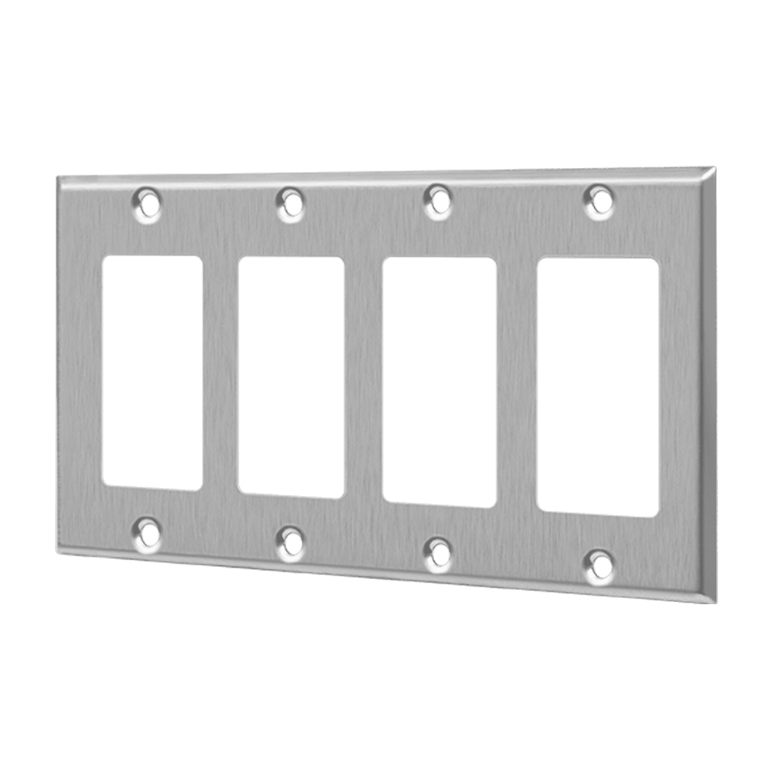 Enerlites 7734M four-gang decorator GFCI wall plate mid-size stainless steel corrosion resistant durable design