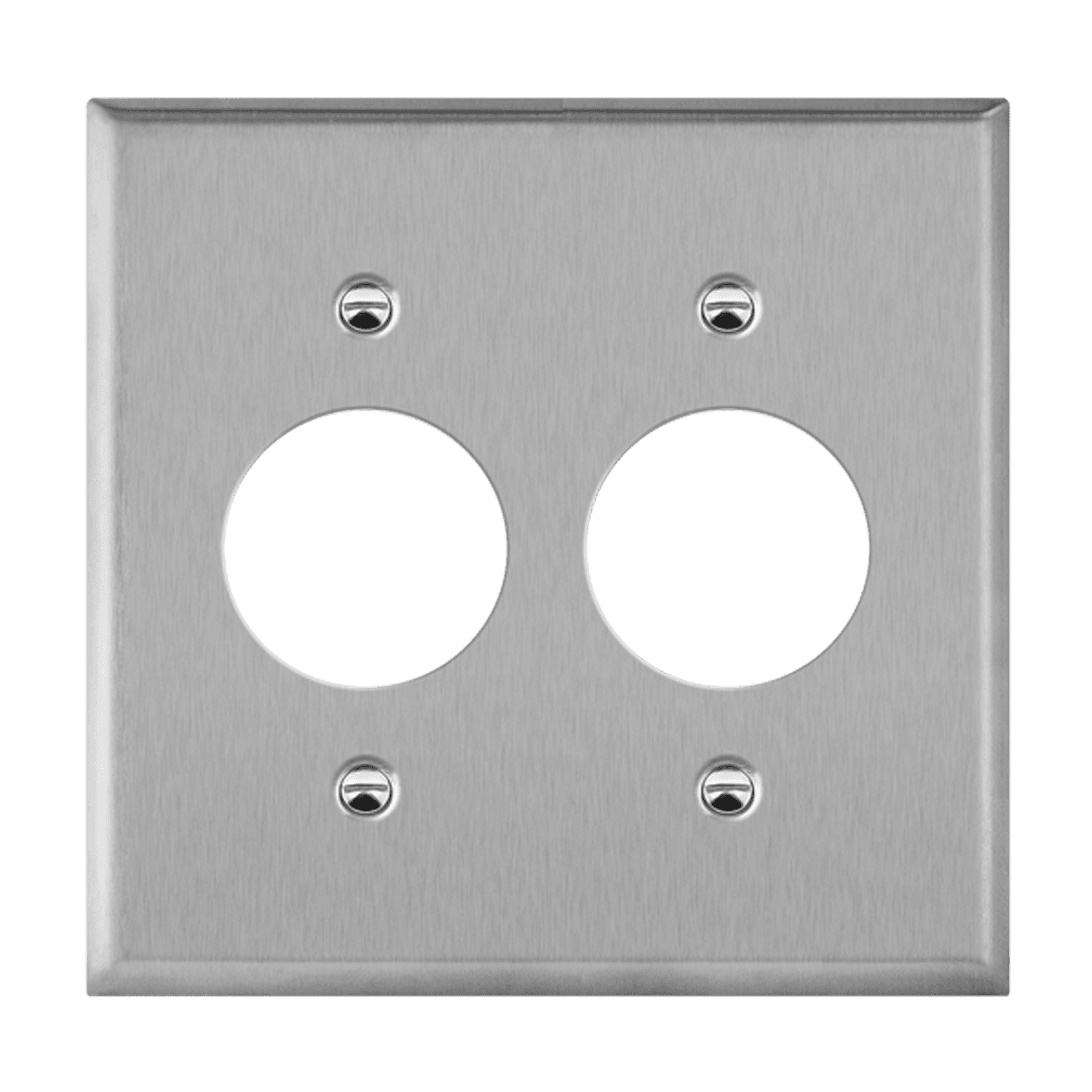2-Gang Single Receptacle | Standard Size | Stainless Steel | Enerlites 7752