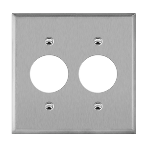 7752 stainless steel two-gang wall plate with single duplex receptacle opening - Available at Electrical Marketplace