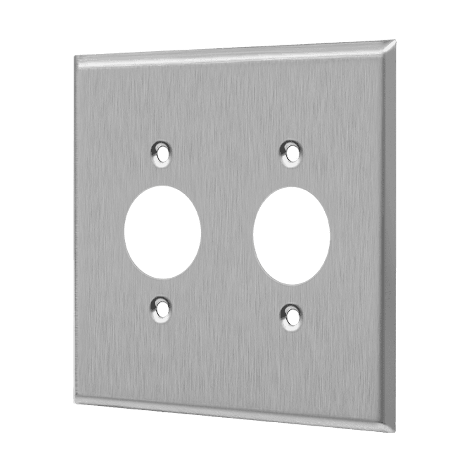 7752 stainless steel two-gang wall plate with single duplex receptacle opening