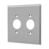 7752 stainless steel two-gang wall plate with single duplex receptacle opening