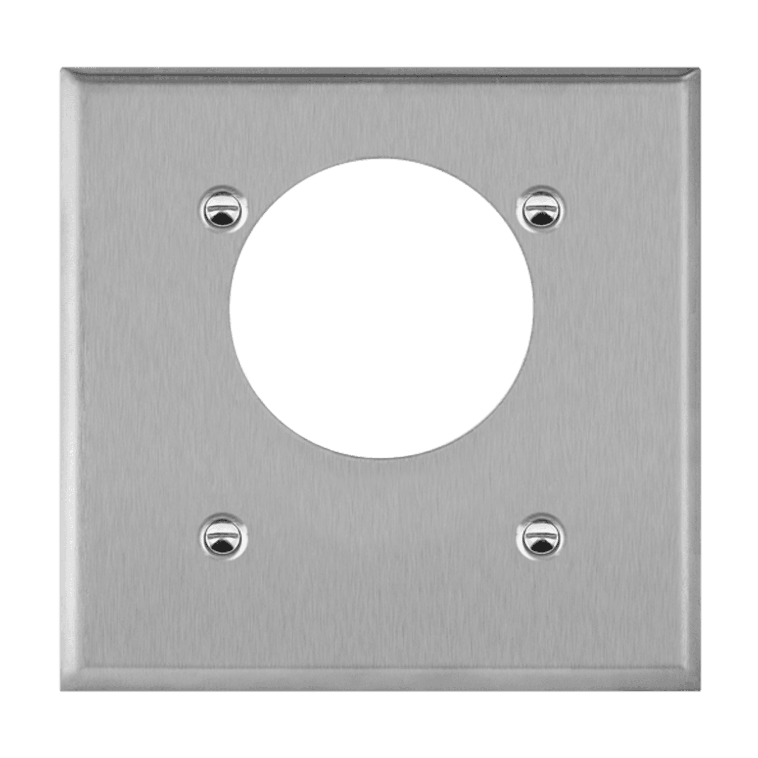 2-Gang Power Outlet Receptacle Wall Plate | Standard Size | Stainless Steel | Enerlites 7892