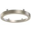 TR-7-BN brushed nickel trim ring installed on a DL7-12L-5CCT round flat disk ceiling light, providing a clean metallic accent and modern architectural look.