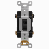 Commercial Grade 20A Double Pole Toggle Switch with Pilot Light and Steel Mounting Strap