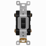 Commercial Grade 30A Double Pole Toggle Switch with Pilot Light and Steel Mounting Strap