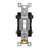 Commercial Grade 30A Double Pole Toggle Switch with Pilot Light and Steel Mounting Strap