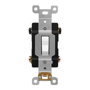 Commercial Grade 30A Double Pole Toggle Switch with Pilot Light and Steel Mounting Strap - Available at Electrical Marketplace