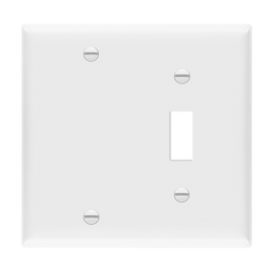 2-Gang Combo Wall Plate | Blank/Toggle | Residential Grade