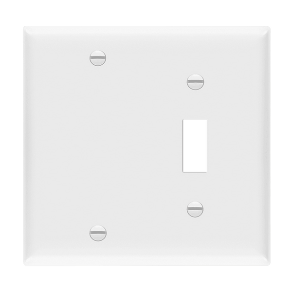 2-Gang Combo Wall Plate | Blank/Toggle | Residential Grade