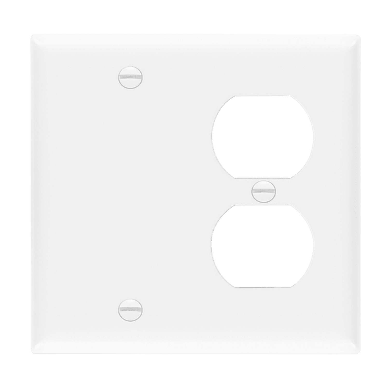 2-Gang Combo Wall Plate Blank/Duplex | Standard Size | Residential Grade | Enerlites 880121