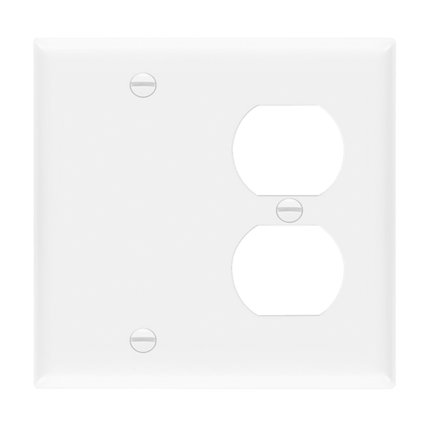2-Gang Combo Wall Plate | Blank/Duplex | Residential Grade