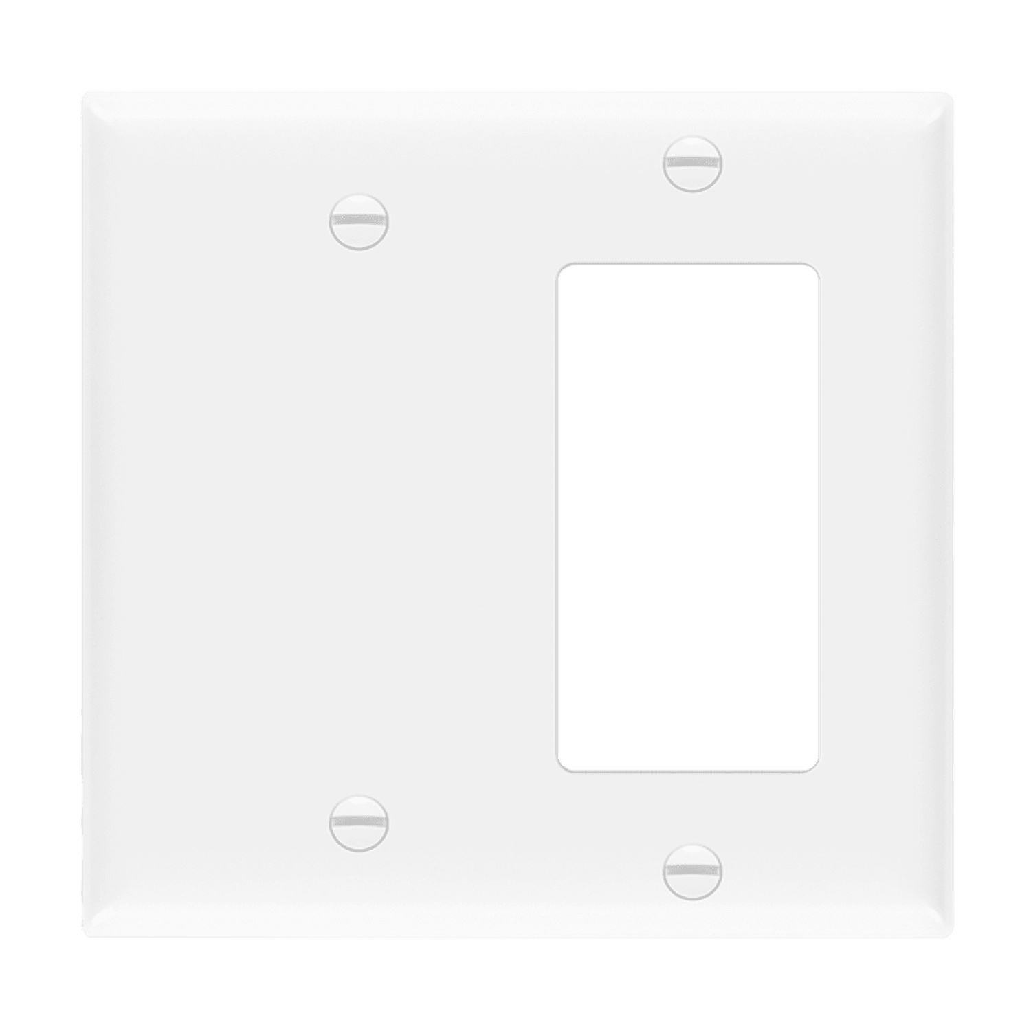 2-Gang Combo Wall Plate | Blank/Decorator | Residential Grade | Enerlites 880131