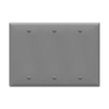 ENERLITES 8803 three-gang blank cover wall plate made of durable polycarbonate thermoplastic with smooth finish, heat resistance, and UL94 V2 flammability rating.