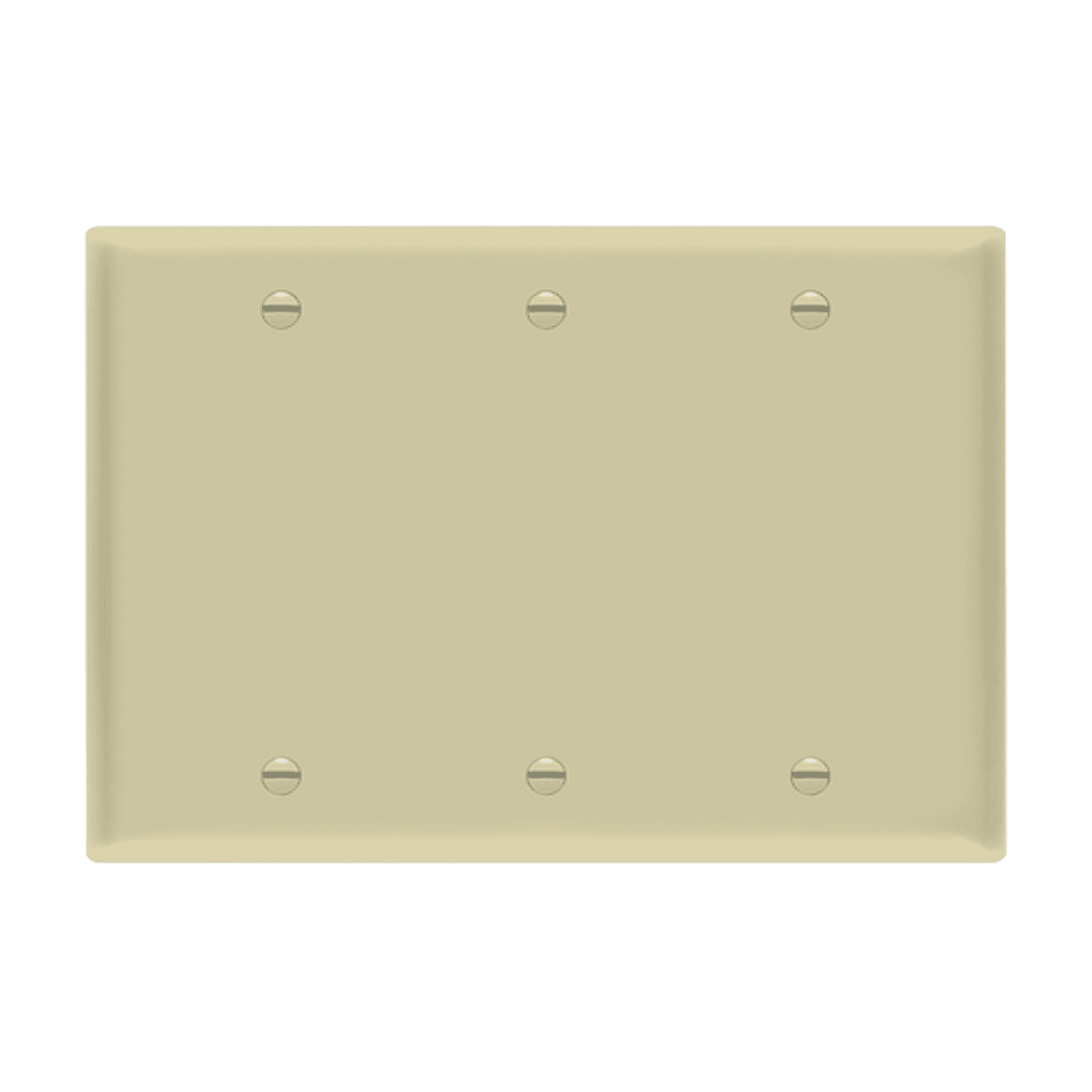 ENERLITES 8803 three-gang blank cover wall plate made of durable polycarbonate thermoplastic with smooth finish, heat resistance, and UL94 V2 flammability rating.