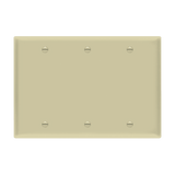 ENERLITES 8803 three-gang blank cover wall plate made of durable polycarbonate thermoplastic with smooth finish, heat resistance, and UL94 V2 flammability rating.