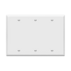 ENERLITES 8803 three-gang blank cover wall plate made of durable polycarbonate thermoplastic with smooth finish, heat resistance, and UL94 V2 flammability rating.