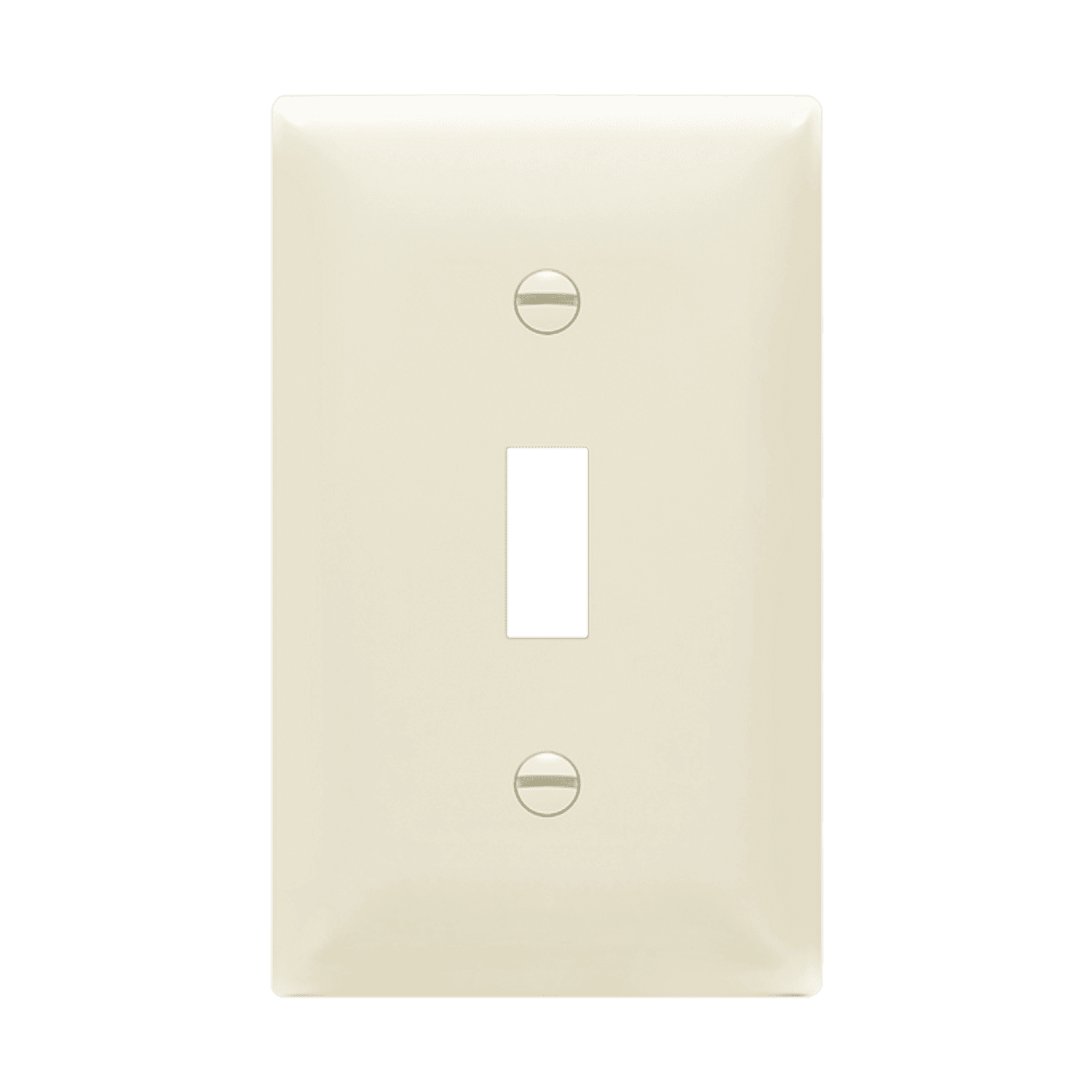 White Toggle Switch Wall Plate Installed on Wall