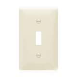 White Toggle Switch Wall Plate Installed on Wall