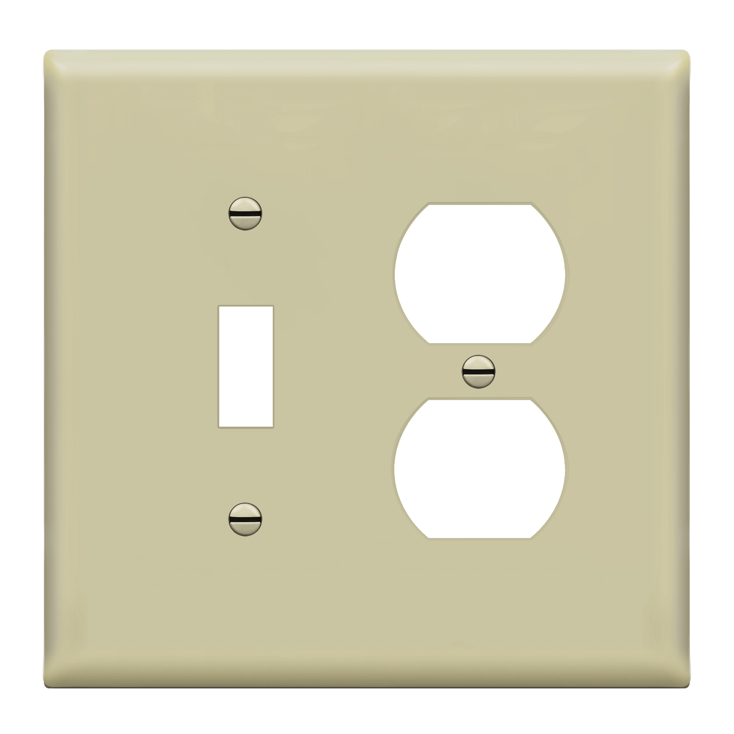 Enerlites 881121M two-gang mid-size wall plate with toggle switch and duplex receptacle