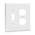 2-Gang Combo Wall Plate | Toggle/Duplex | Mid-Size | White | Residential Grade