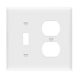 Enerlites 881121M two-gang mid-size wall plate with toggle switch and duplex receptacle