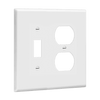 Enerlites 881121M two-gang mid-size wall plate with toggle switch and duplex receptacle