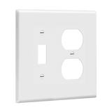 Enerlites 881121M two-gang mid-size wall plate with toggle switch and duplex receptacle