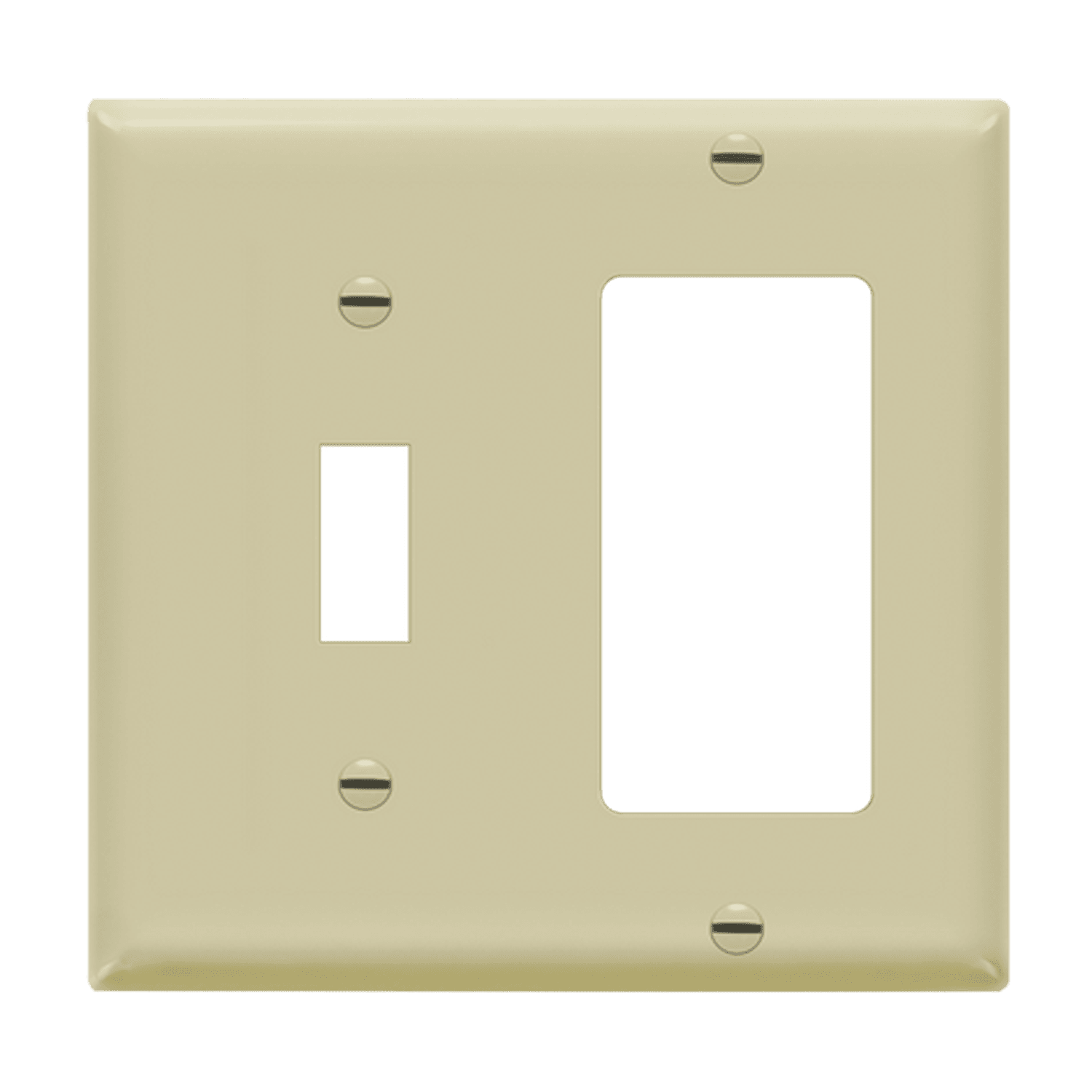 Enerlites 881131 2-gang combination wall plate for toggle switch and decorator/GFCI outlets, polycarbonate, UL94 V2 rated