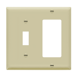 Enerlites 881131 2-gang combination wall plate for toggle switch and decorator/GFCI outlets, polycarbonate, UL94 V2 rated