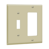 Enerlites 881131 2-gang combination wall plate for toggle switch and decorator/GFCI outlets, polycarbonate, UL94 V2 rated