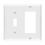 Enerlites 881131 2-gang combination wall plate for toggle switch and decorator/GFCI outlets, polycarbonate, UL94 V2 rated