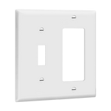 Enerlites 881131 2-gang combination wall plate for toggle switch and decorator/GFCI outlets, polycarbonate, UL94 V2 rated