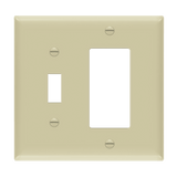 Two-Gang Mid-Size Wall Plate | Toggle & Decorator/GFCI | Enerlites 881131M