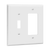 2-Gang Combo Wall Plate | Toggle/Decorator | Mid-Size | White | Residential Grade