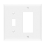 Two-Gang Mid-Size Wall Plate | Toggle & Decorator/GFCI | Enerlites 881131M
